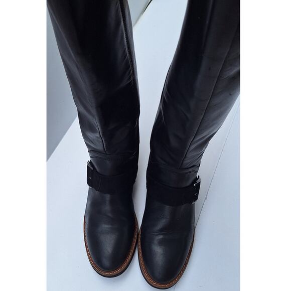 Franco Sarto CUTLER Knee High Riding Boot Tall Equestrian Black Leather Size 8 - Picture 6 of 12